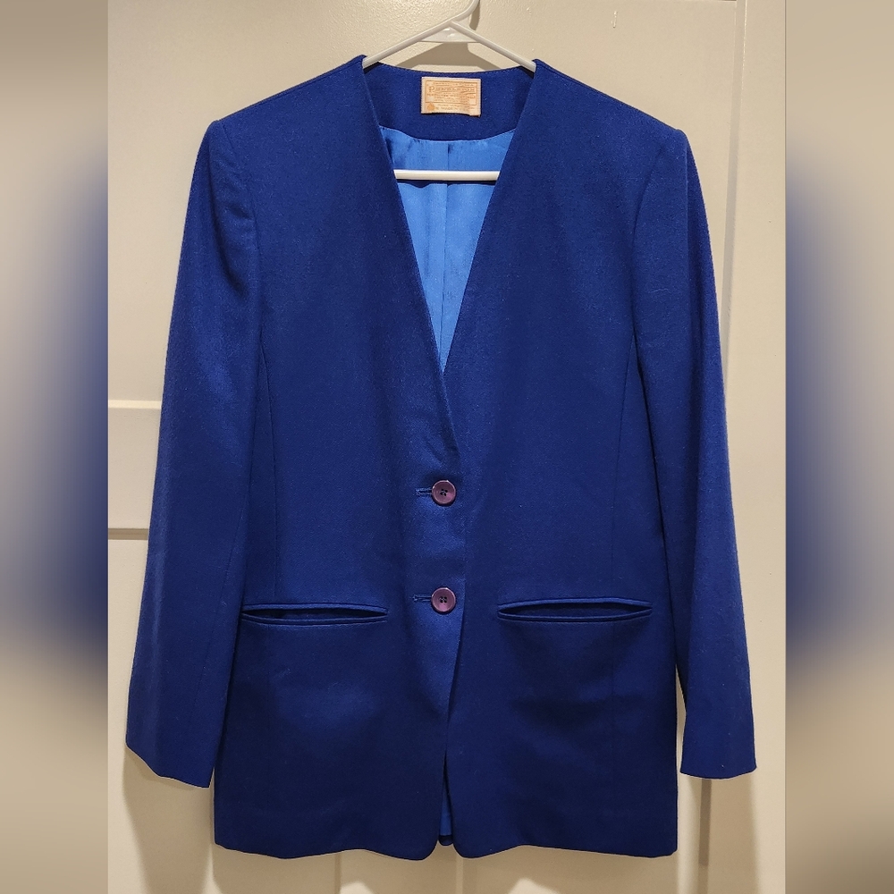Vintage Pendleton Royal Blue Women's Blazer Size 8